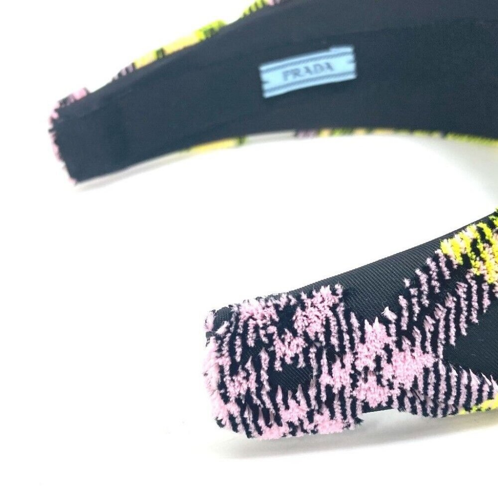 UNUSED PRADA pile triangle logo plate hair accessories hair band headband - Picture 5 of 8